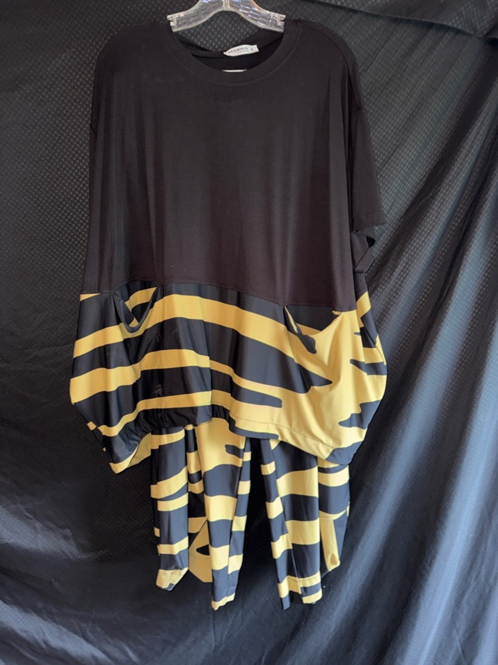 Black & Yellow Stripe Relaxed Jumpsuit
